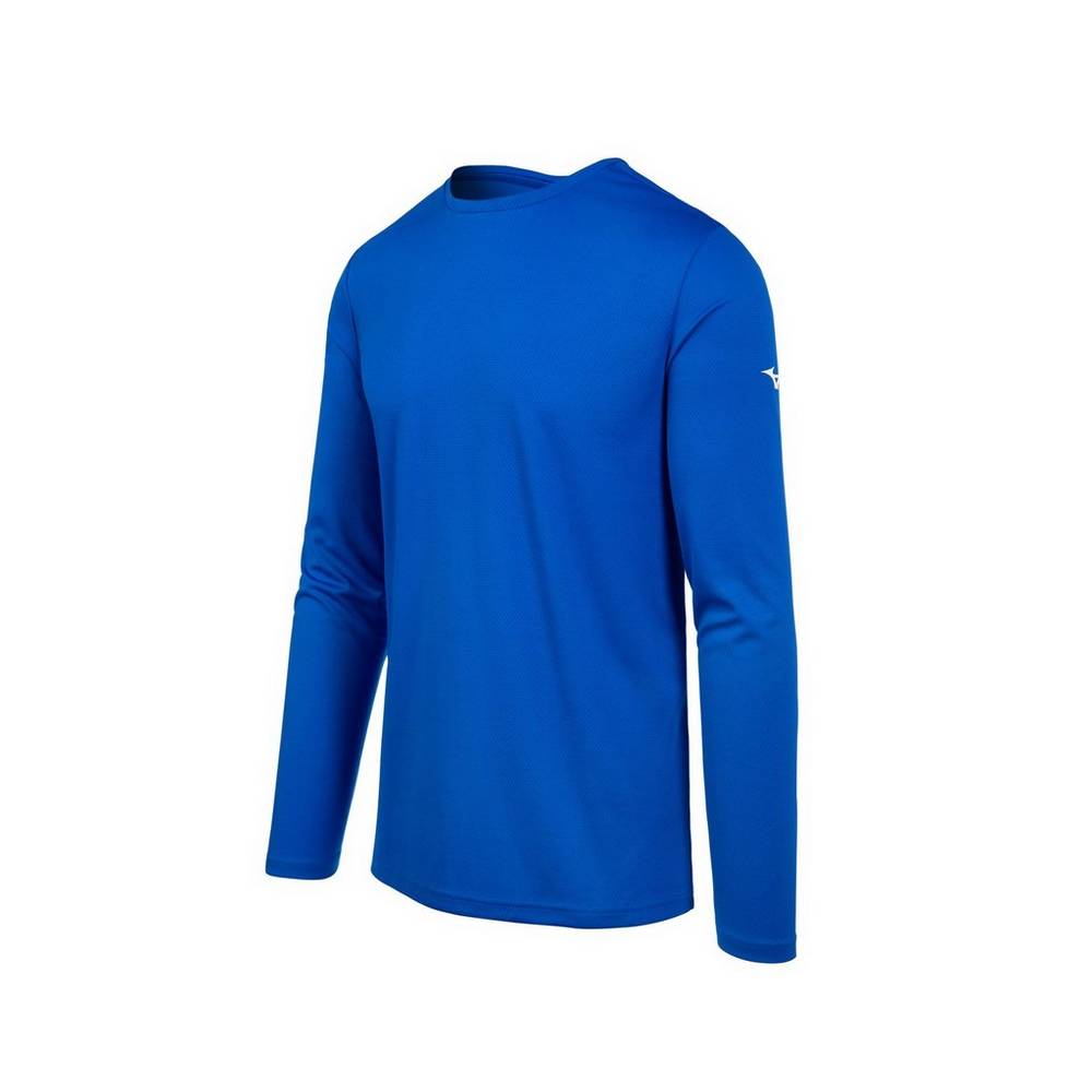 Maglietta Mizuno Long Sleeve Uomo - Blu Reale - 49201-RIBN